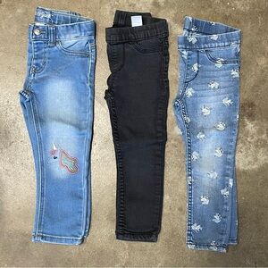 Cat & Jack H&M Toddler Girls Denim Jeans Bundle- Size 2T